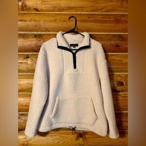 Love Tree White Sherpa 1/4 Zip Pullover Size Medium